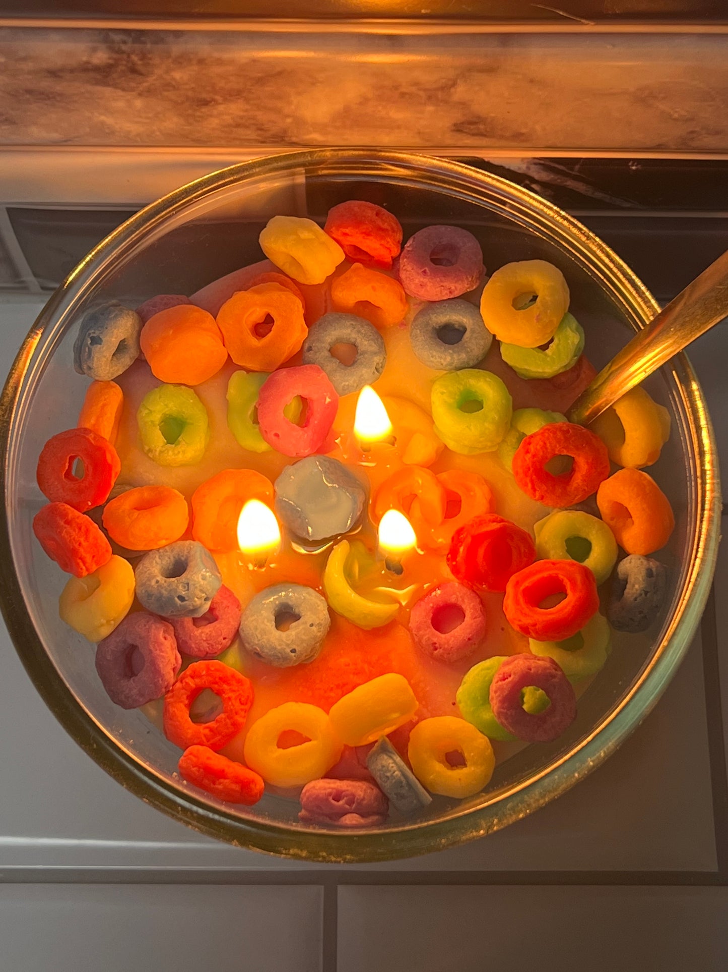 Fruit Loops Cereal Candle