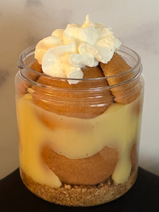 Old Fashioned Homemade Banana Pudding - Mason Jar - Half Pint