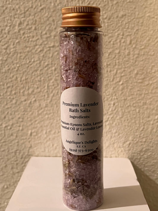 Premium Botanical Bath Salts Tube - Lavender Essential Oil