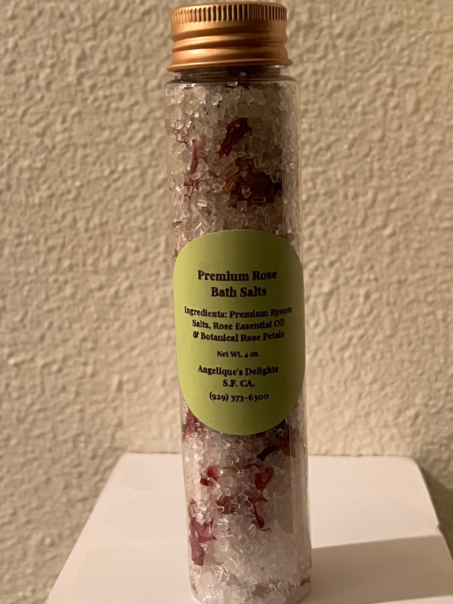 Premium Botanical Bath Salt Tubes - Rose Geranium Essential Oil