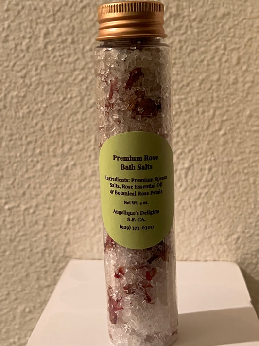Premium Botanical Bath Salt Tubes - Rose Geranium Essential Oil