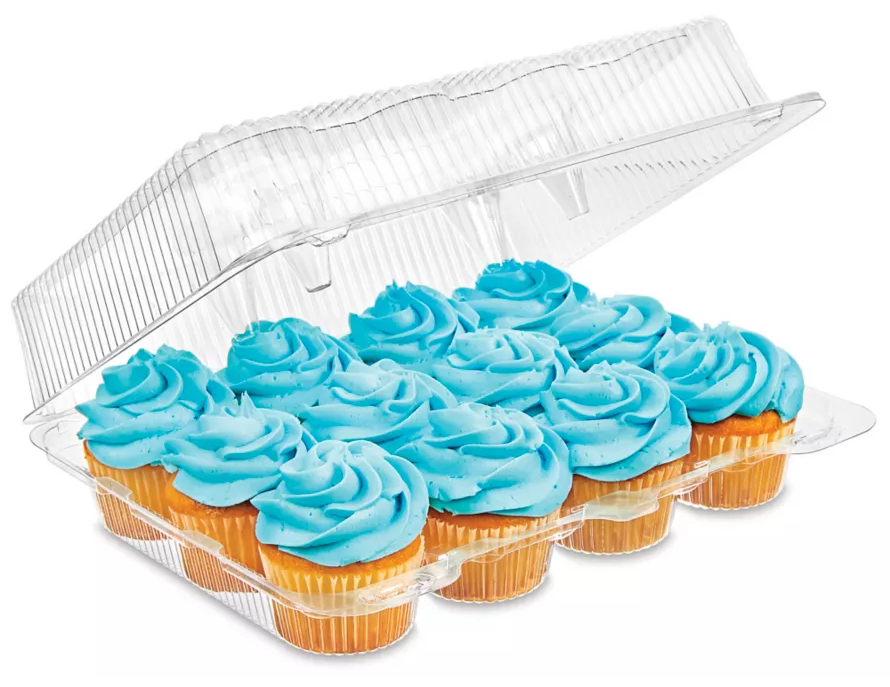 Cupcake Container - 9 1/2 x 11 x 3" - 12 pack
